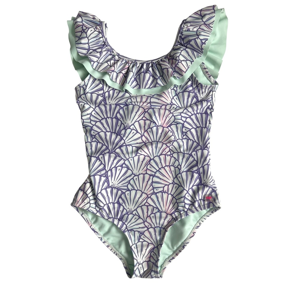 RuffleButts Girls Size 10 One Piece Swimsuit Magical Mermaid Seashell Ruffle